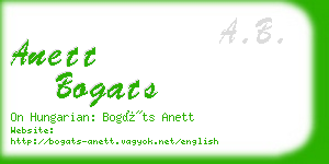 anett bogats business card